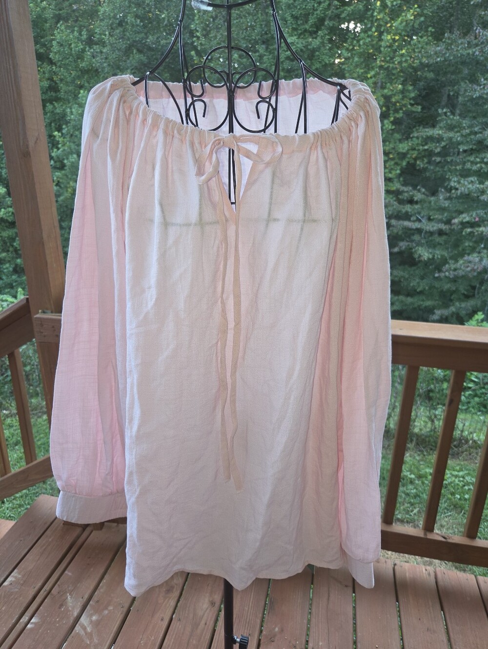 πΈ Halara Pink Gauze Tie-Front Blouse β Size L β NWT